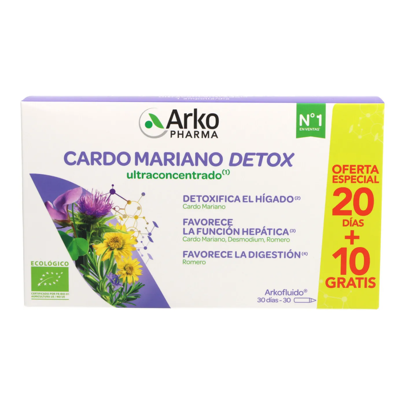 Arkofluido Cardo Mariano Detox 20 Ampollas
