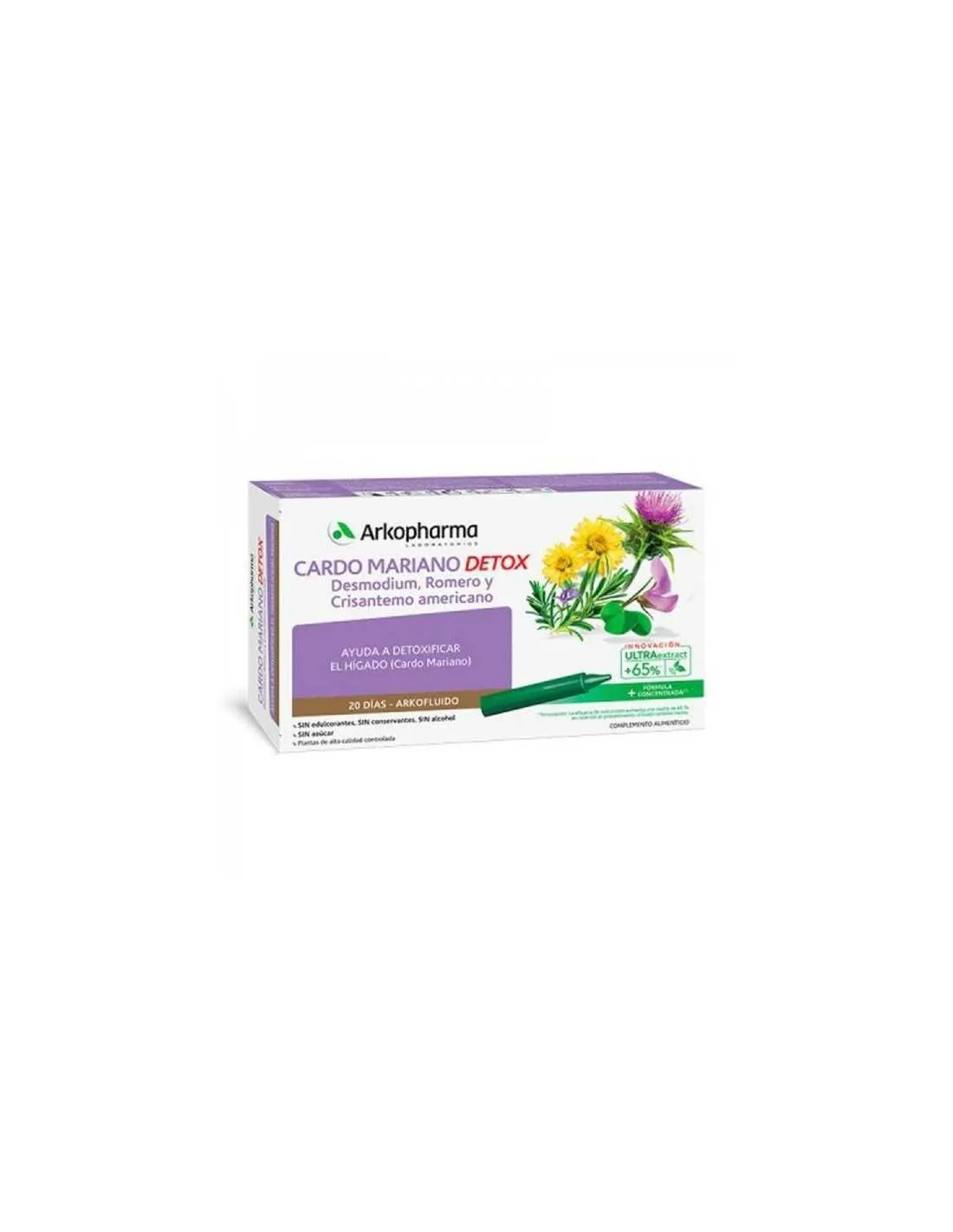 Arkofluido Cardo Mariano Detox 20 Ampollas 15 ml