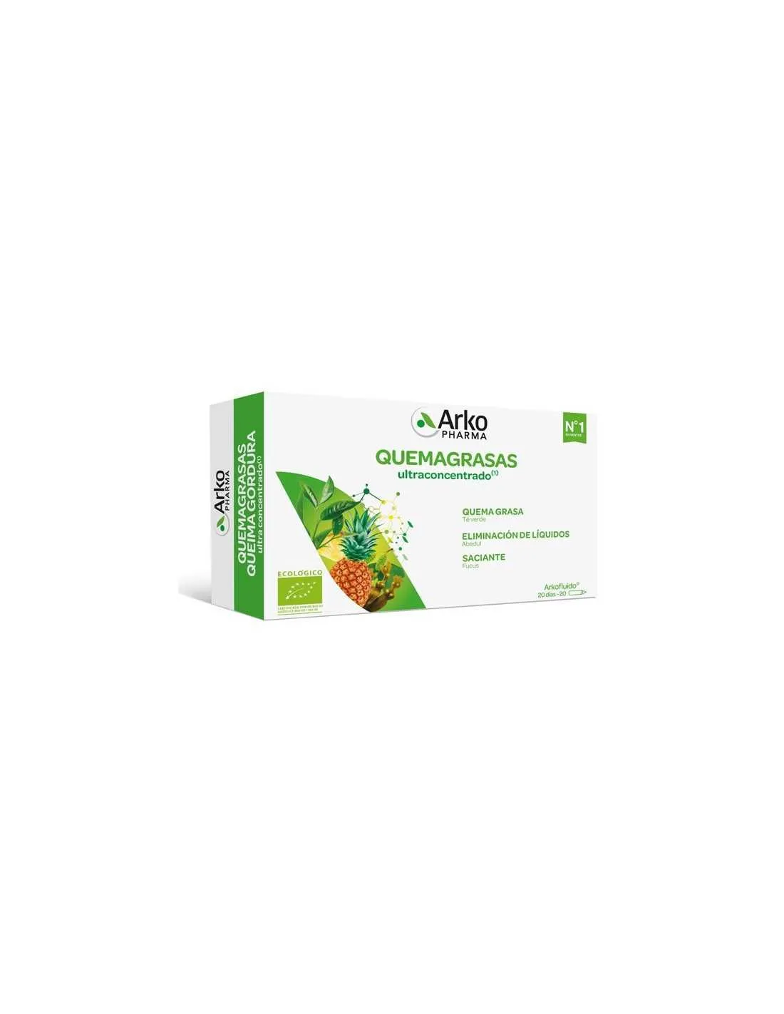 Arkofluido Quemagrasa 20 Ampollas 15 ml
