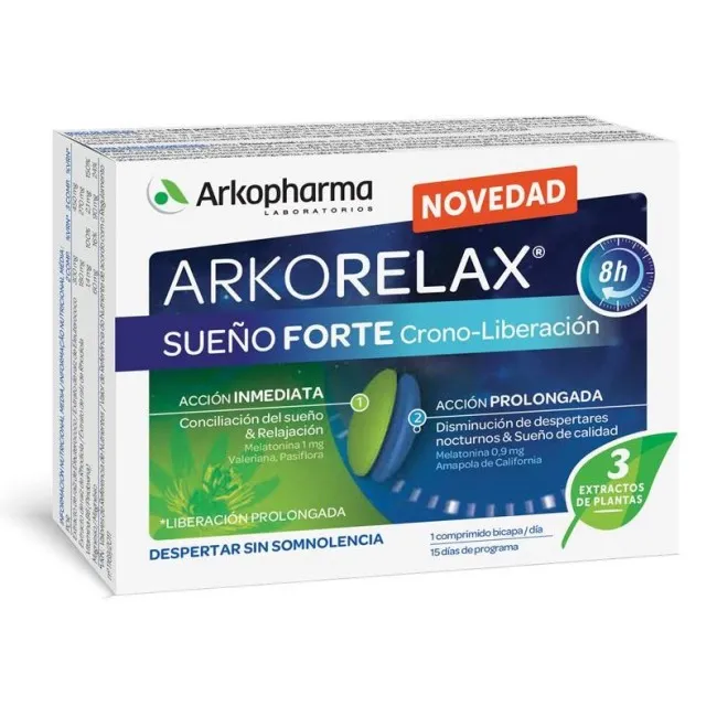 Arkorelax sueño Forte 8 Horas 30 Comprimidos