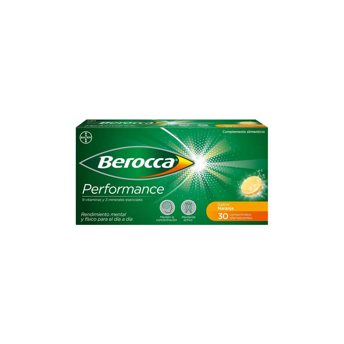 Berocca Performance Sabor Naranja 30 Comprimidos Efervescentes