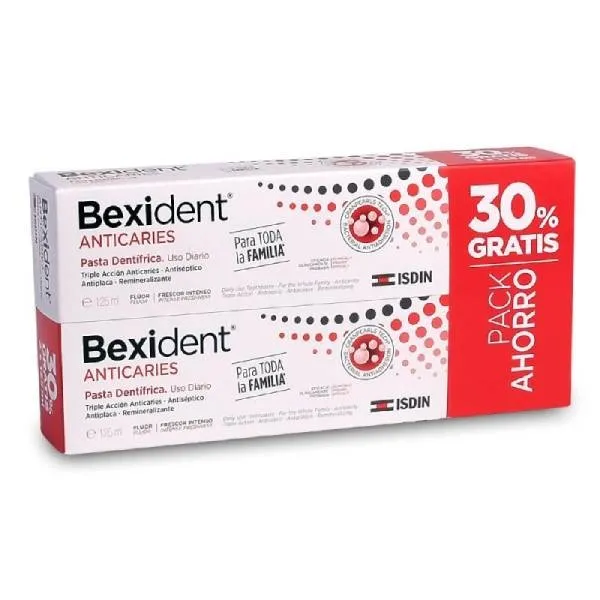 ISDIN Bexident Anticaries Pasta Dentífrica, OFERTA DUPLO 2x125 ml
