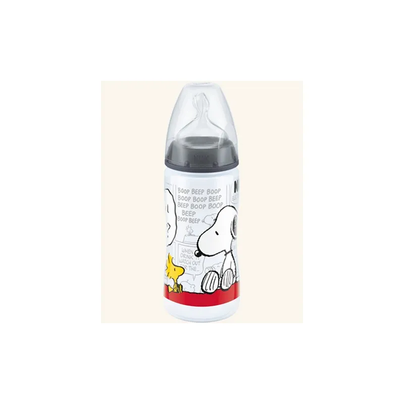 Biberón 300ml First Choice Silicona Snoopy NUK 6-18m Negro