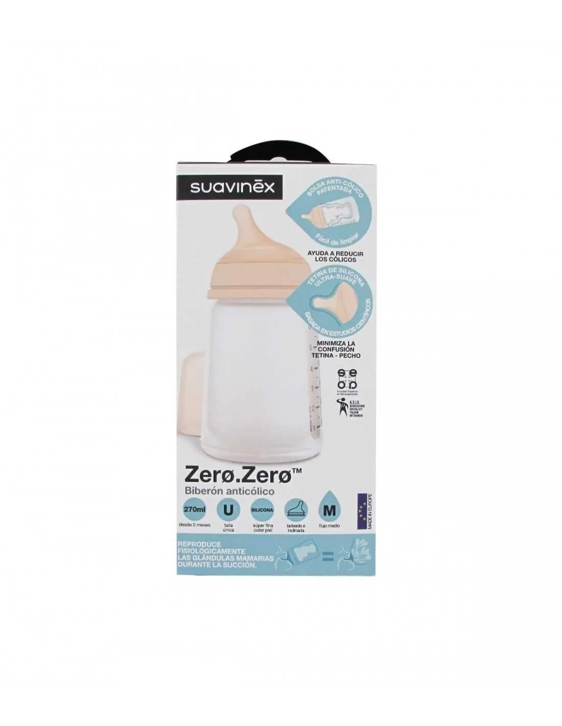 Biberón Anticólico T Silicona Suavinex M 270 ml