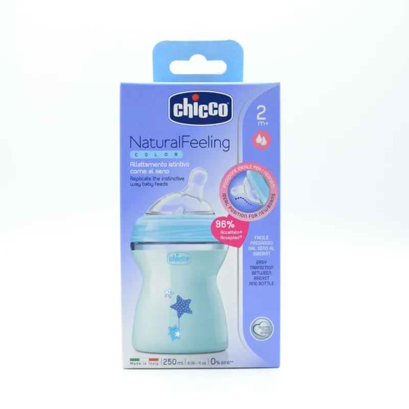 BIBERON CHICCO NF SILICONA AZUL +2M