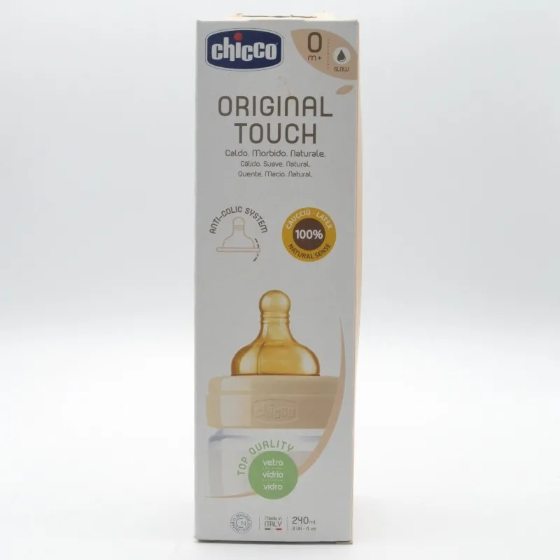 BIBERON CHICCO OT VIDRIO CAUCHO +2M 250 ML