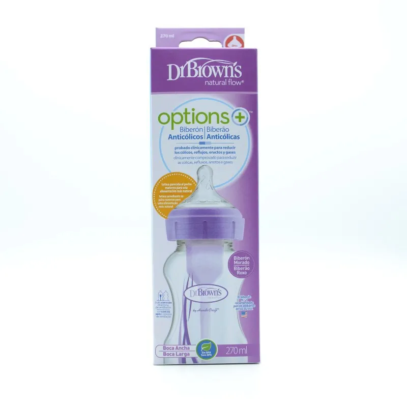 BIBERON DR.BROWN'S B/A 270 ML MORADO