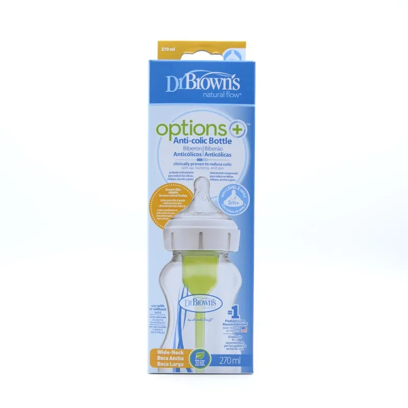 BIBERON DR.BROWN´S OPTIONS+ B/A 270ML +3M TRANSPARENTE