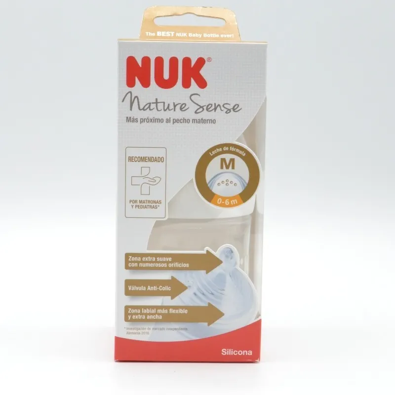 BIBERON NUK SILICONA NATURE SENSE 0-6M 150ML M