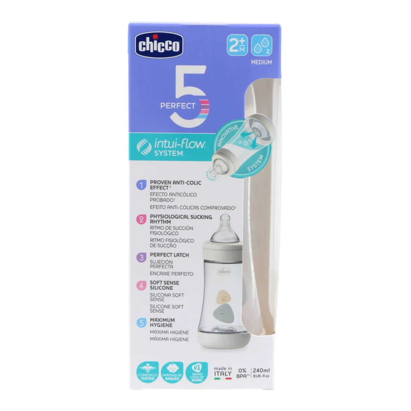 Biberon Plastico T Silicona Chicco Perfect5 Neut