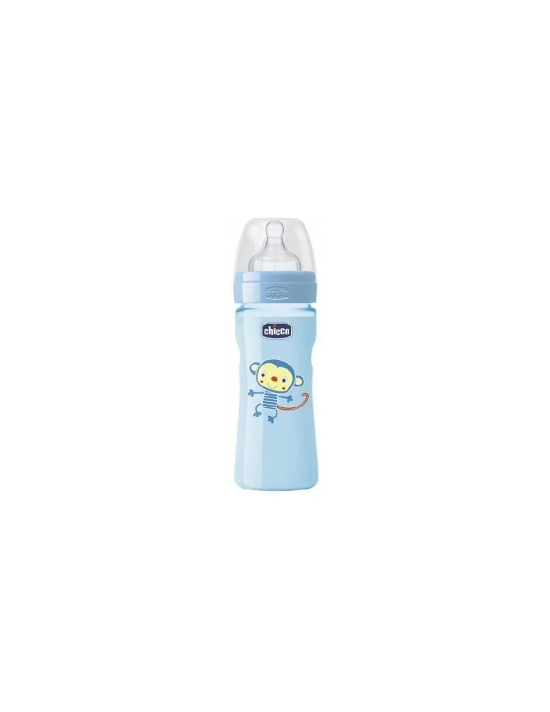 Biberón Pp T Silicona Chicco Fisiológico Flujo M 2m+ 250 ml Azul