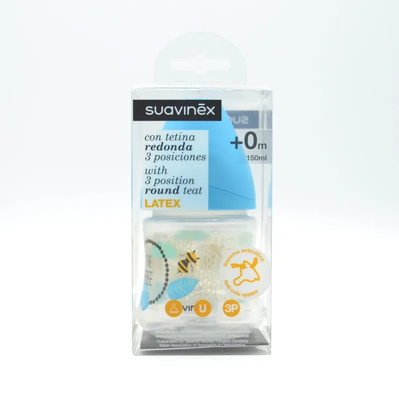 BIBERON SUAVINEX LATEX 3 POS +0M 150ML