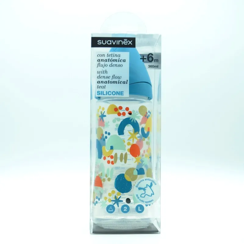 BIBERON SUAVINEX SILICONA ANTOMICO F. DENSO +6M 360 ML