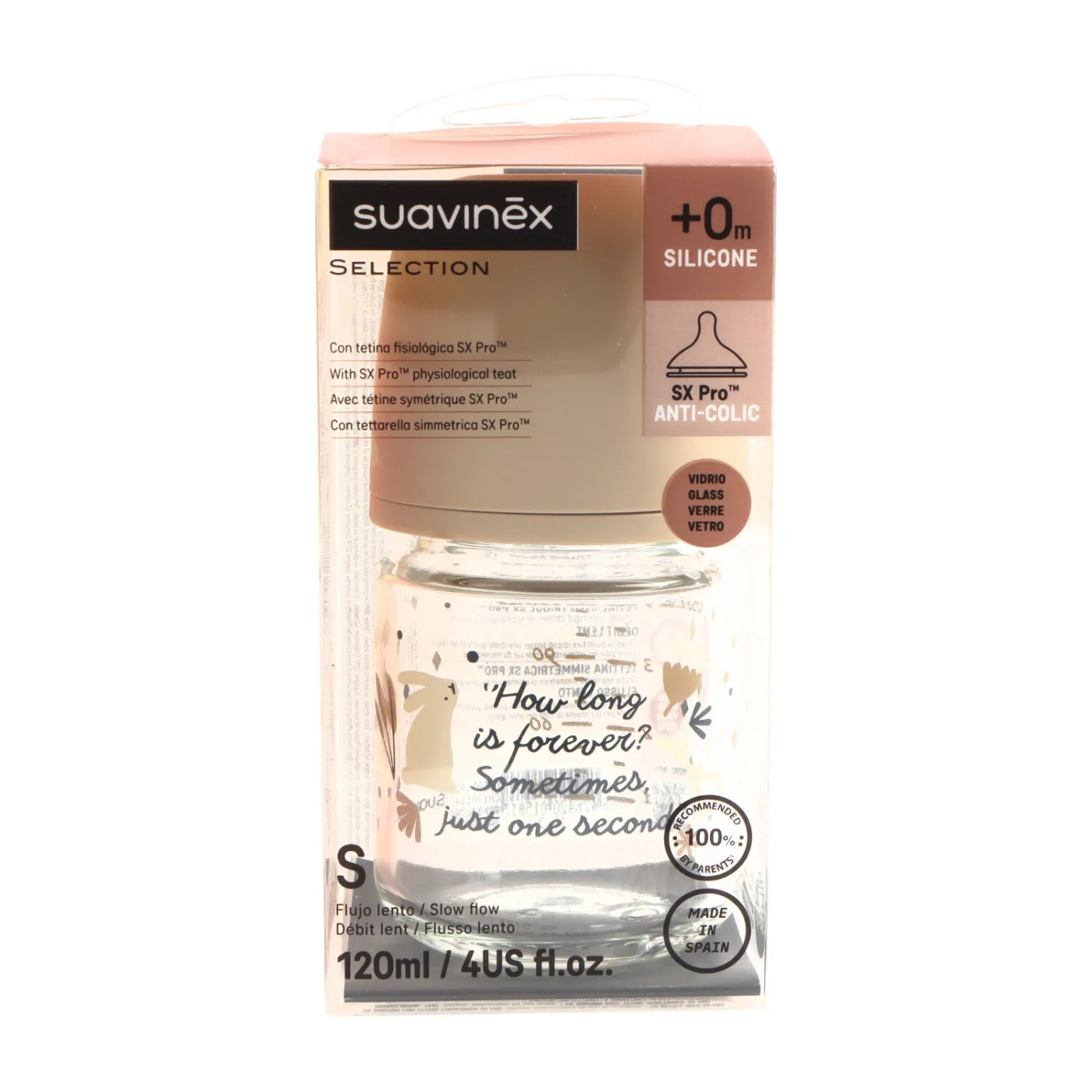 Biberon Suavinex Vidrio Silicona 120 ml