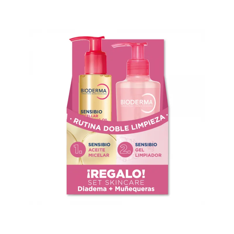 Bioderma Pack Rutina Doble Limpieza, Sensibio Aceite Micelar Limpiador, 150 ml + Sensibio Gel Moussant, 200 ml.