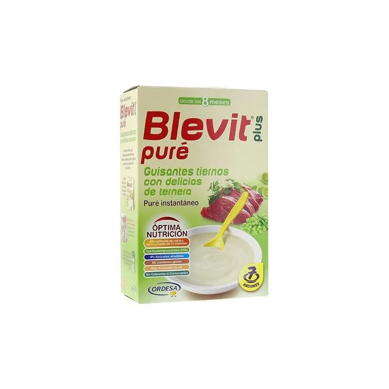 Blevit Pure de Guisantes Tiernos con Delicias de Ternera 280gr