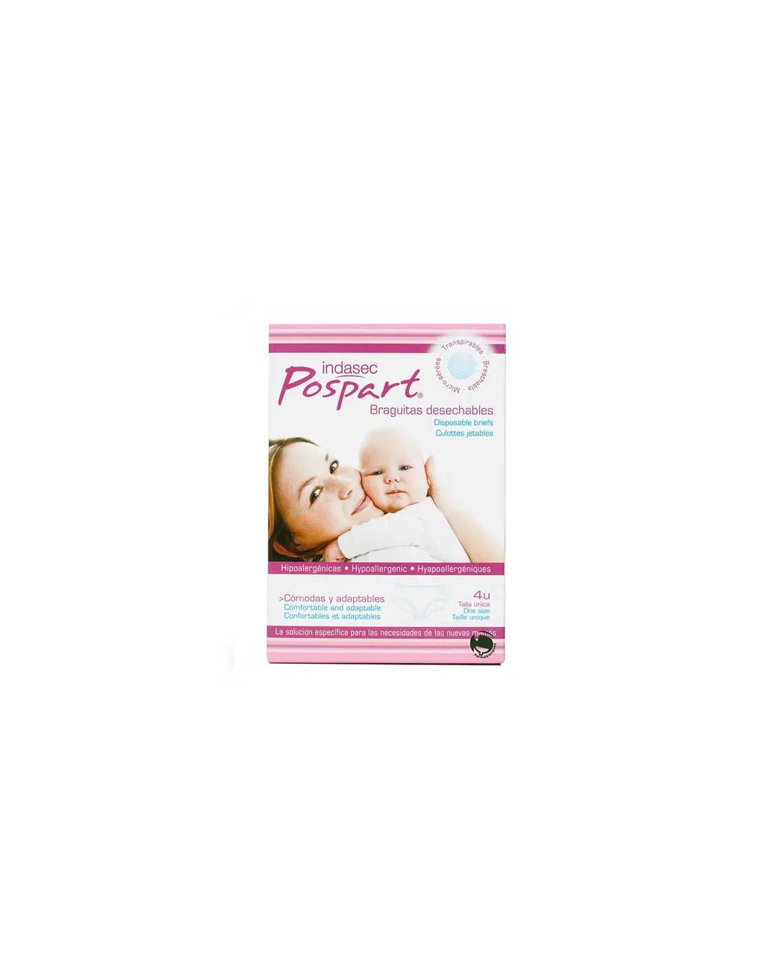 BRAGA DESECHABLE INDASEC POSPART T-UNICA 4 U