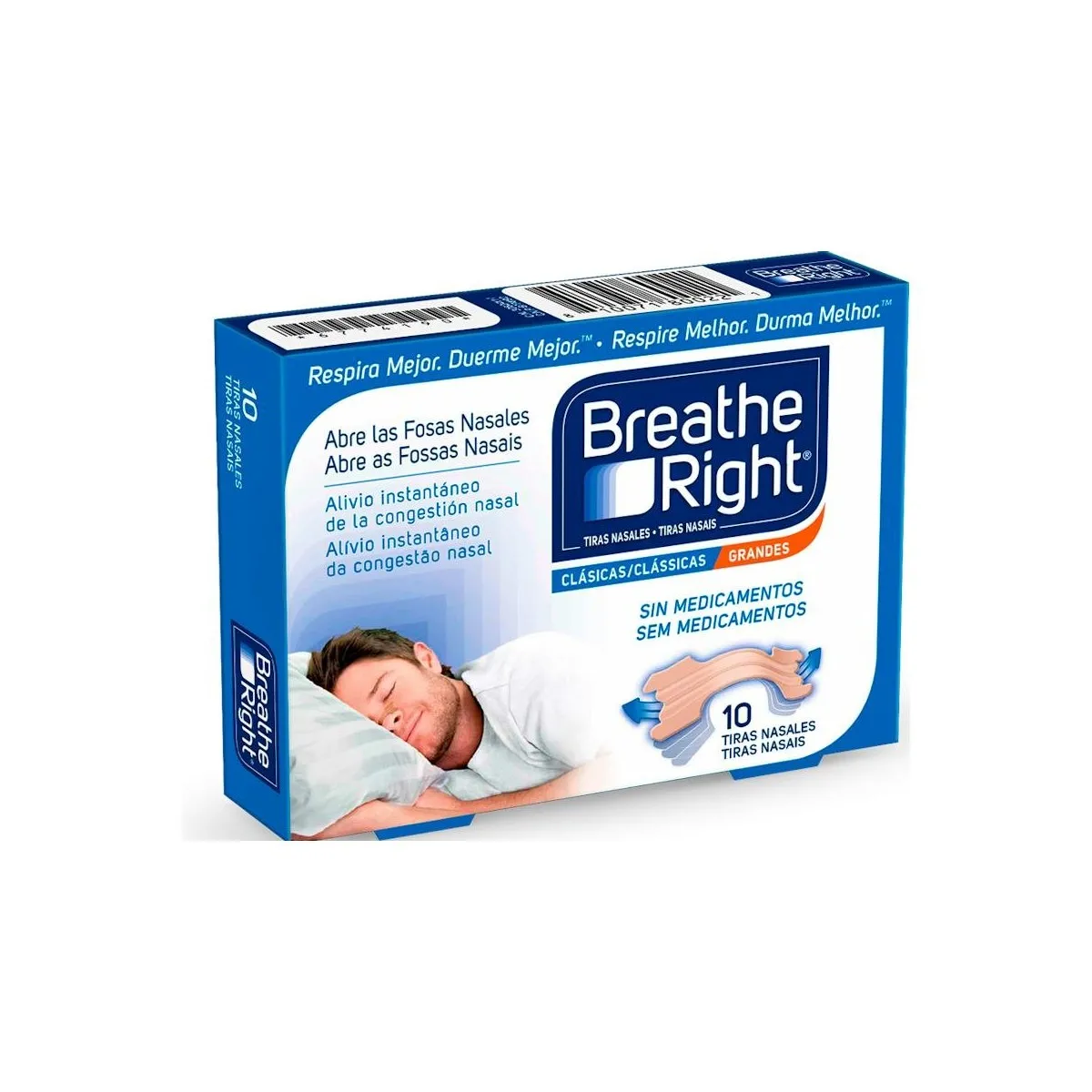 Breathe Right Tiras Nasal Gde 10 U Clasicas