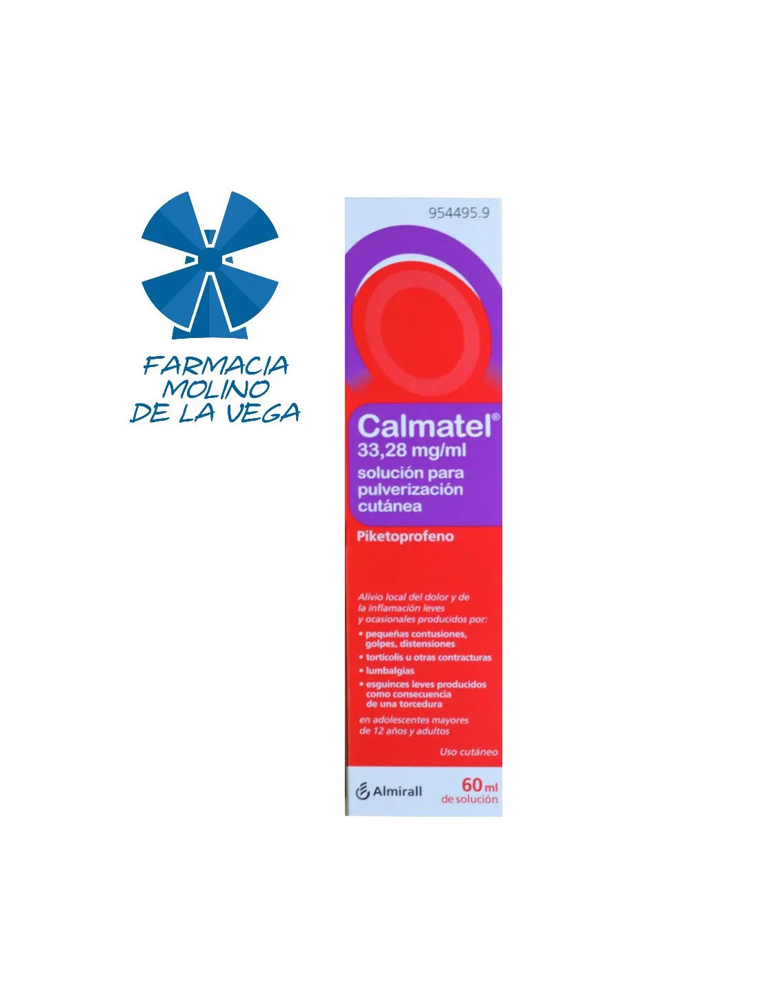 CALMATEL 33.28 MG/ML SOLUCION PARA PULVERIZACION CUTANEA 60 ML