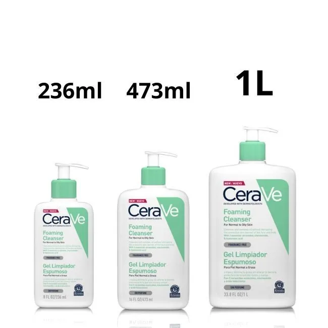 CeraVe Gel Limpiador Espumoso (Disponible 236ml, 473ml y 1L)