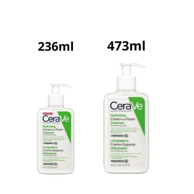 CeraVe Limpiadora Crema-Espuma Hidratante (Disponible 236ml y 476ml)