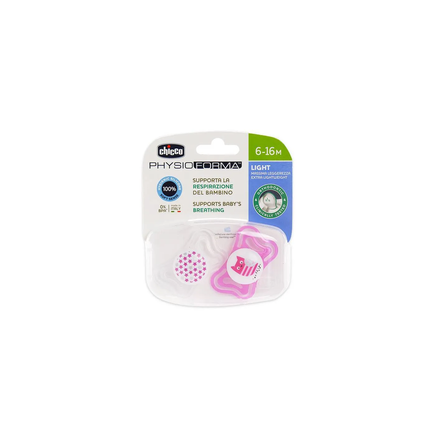 Chicco Chupete Physio Light Rosa 616 2 Uds