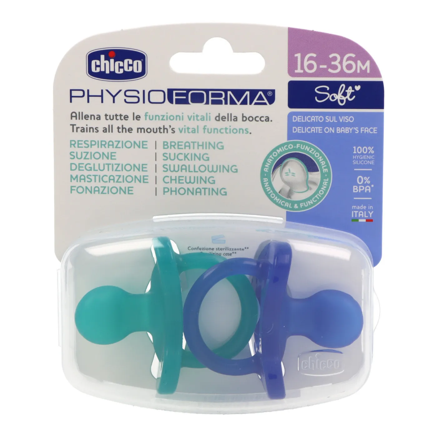 Chicco Chupete Physio Todogoma Silicona 2 Azul V
