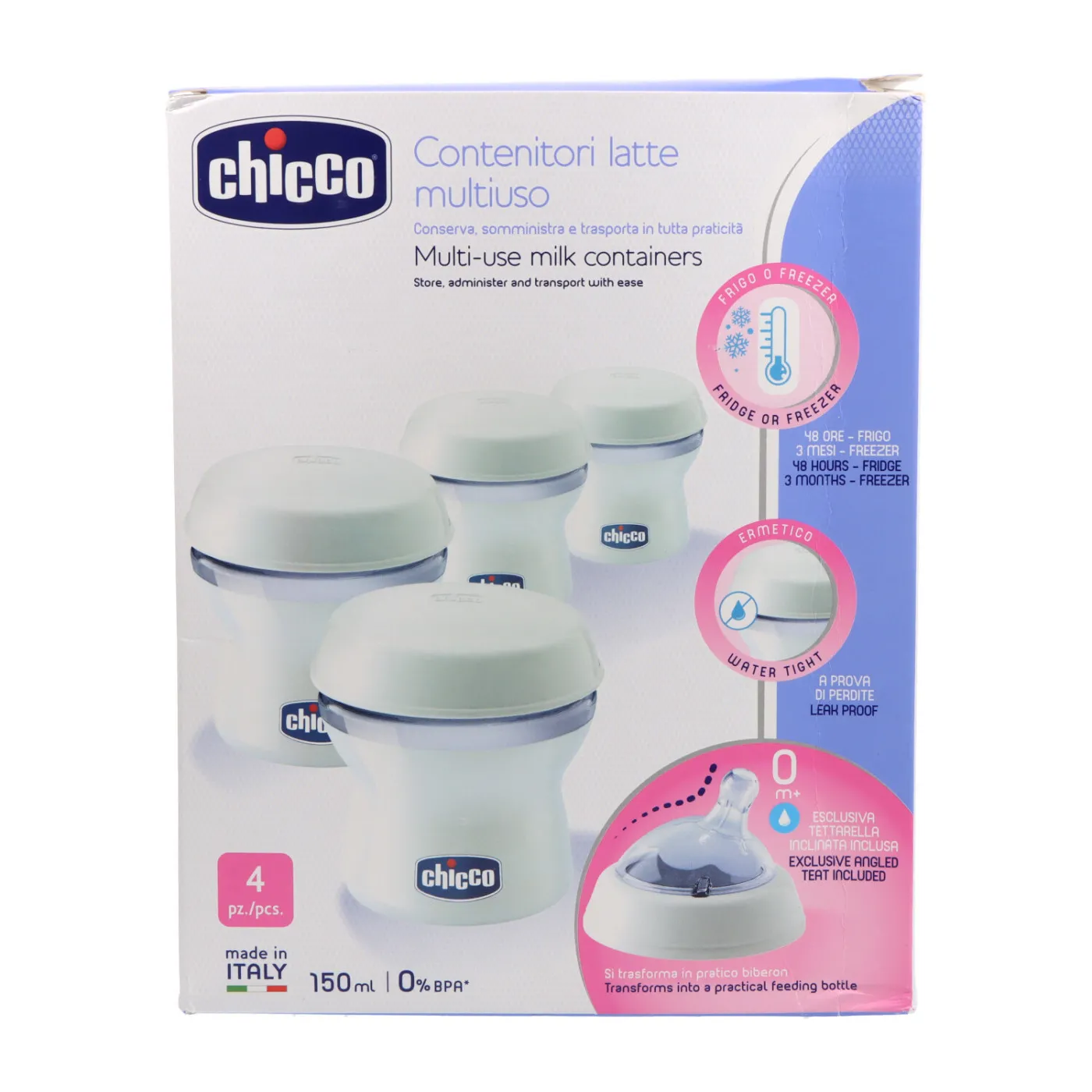 Chicco Natural Feel Contenedores Para Leche 4 Ud