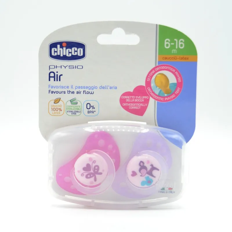 CHUPETE CHICCO AIR ROSA CAUCHO 6-12M 2U