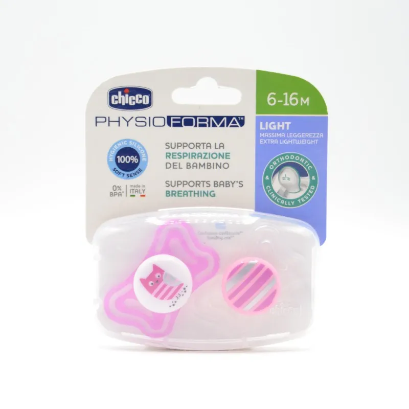 CHUPETE CHICCO SILICONA PHYSIO LIGHT ROSA 6-16M