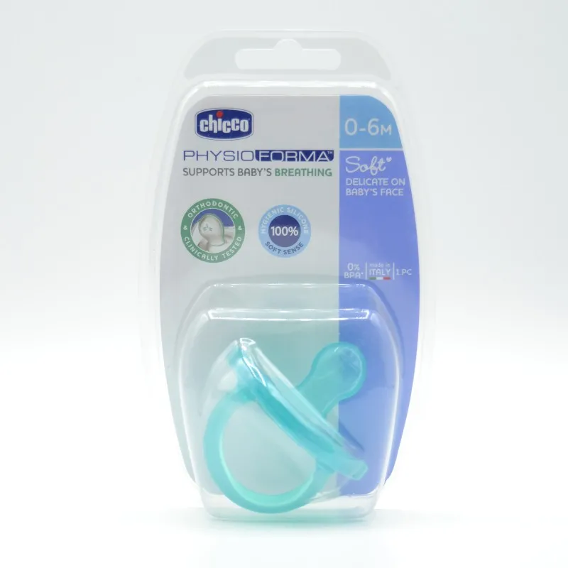 CHUPETE CHICCO TODOSILICONA AZUL 0-6M