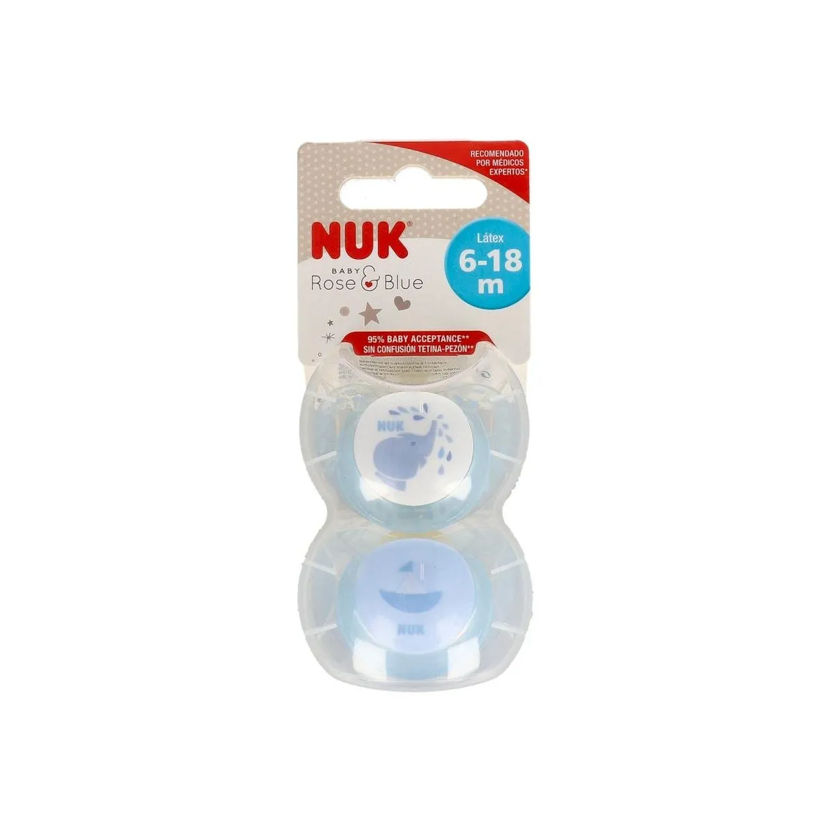 Chupete Nuk t2 Blue Lat Blister 2u