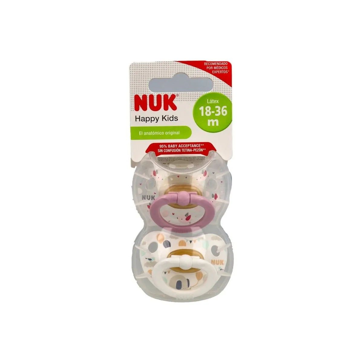 Chupete Nuk t3 Dia Latex Blister Surt 2u