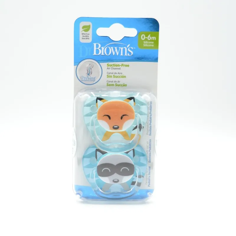 CHUPETE DR BROWN´S SILICONA AZUL 0-6M 2UD R