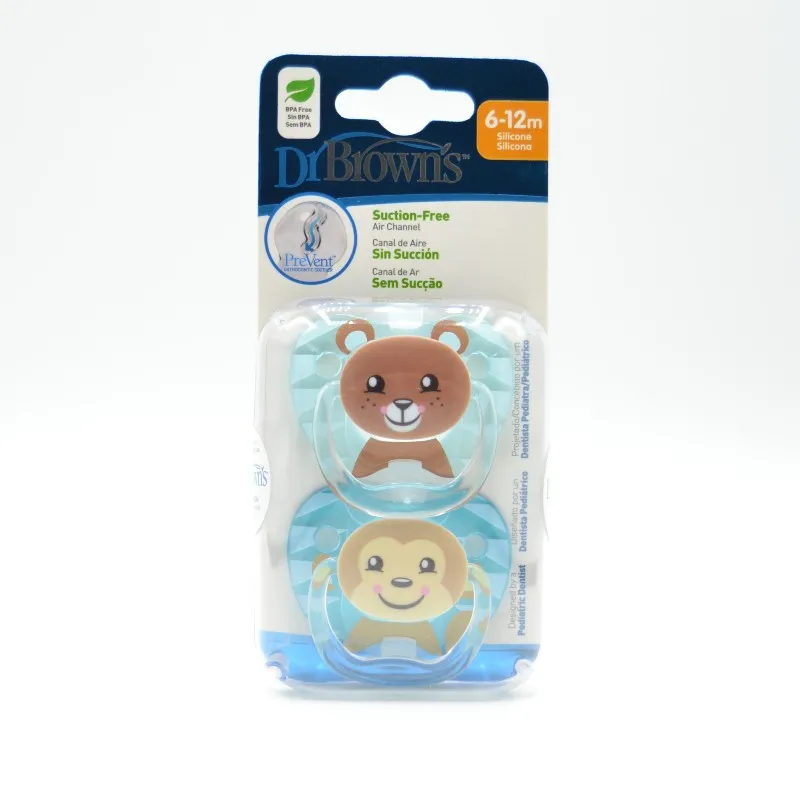 CHUPETE DR BROWN´S SILICONA AZUL 6-12M 2UD R