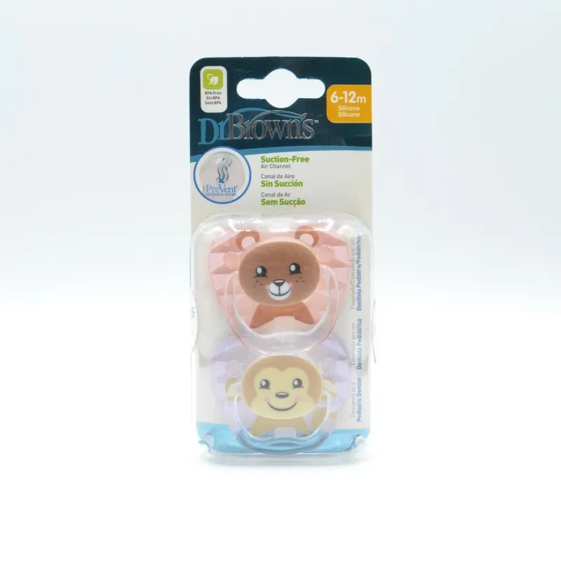 CHUPETE DR BROWN´S SILICONA ROSA 6-18M 2U R