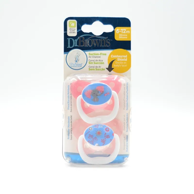 CHUPETE DR BROWN´S SILICONA 6-12M 2U MARIPOSA