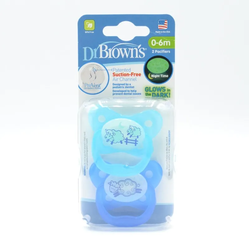 CHUPETE DR BROWN´S SILICONA NOCTURNO 0-6M 2U MARIPOSA