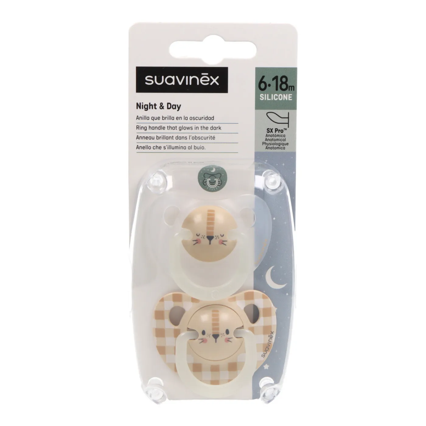 Chupete Silicona T Anatomica Suavinex Noche 618