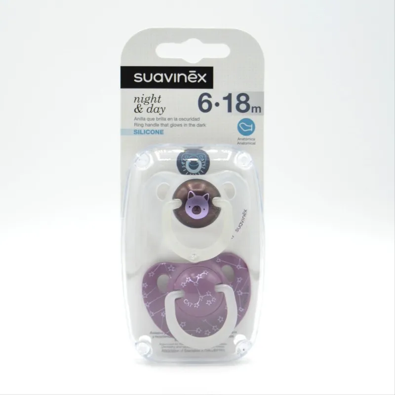 CHUPETE SUAVINEX SILICONA ANATOMICA NOCHE&DIA 6-18M 2U