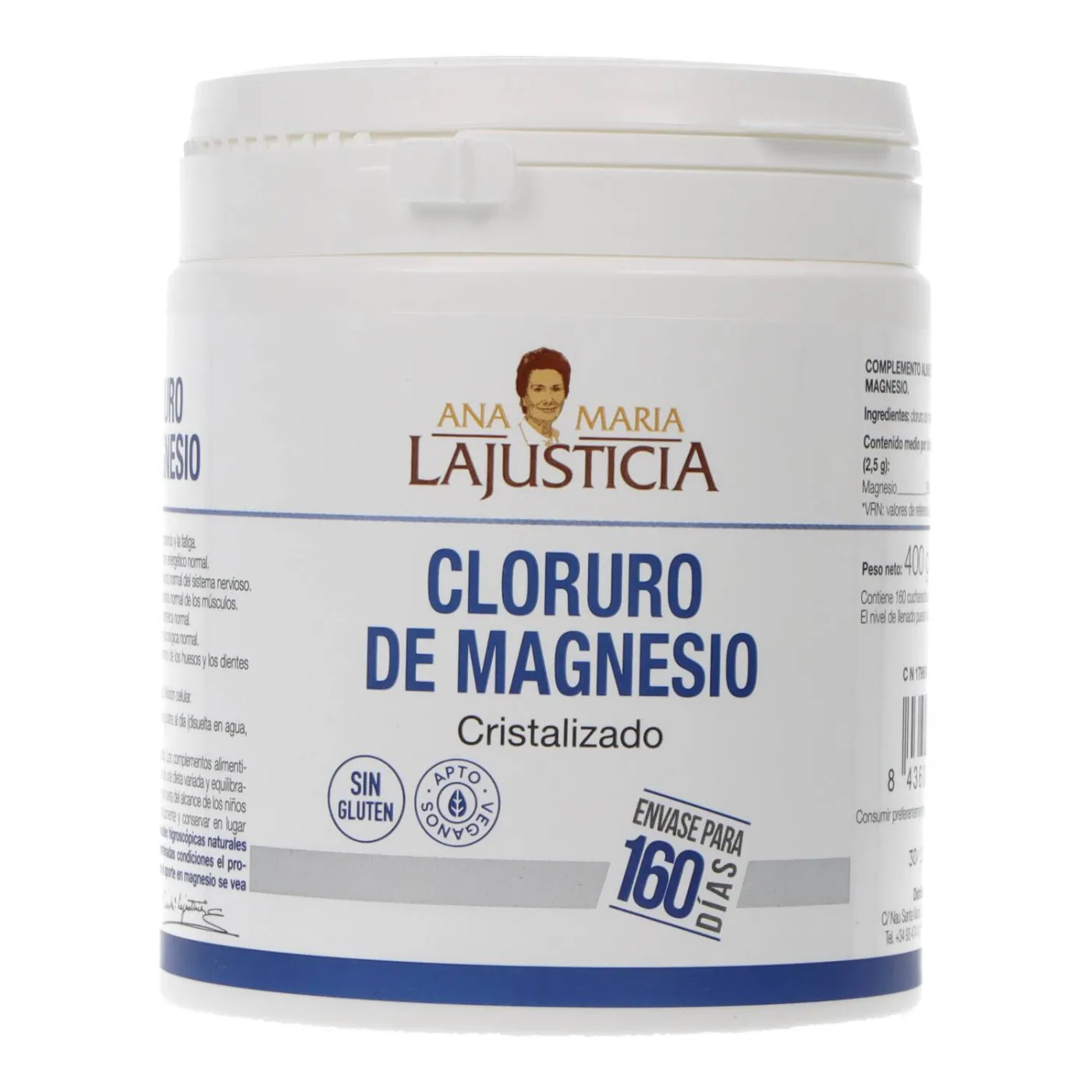 Cloruro De Magnesio Cristalizado 400g Lajusticia