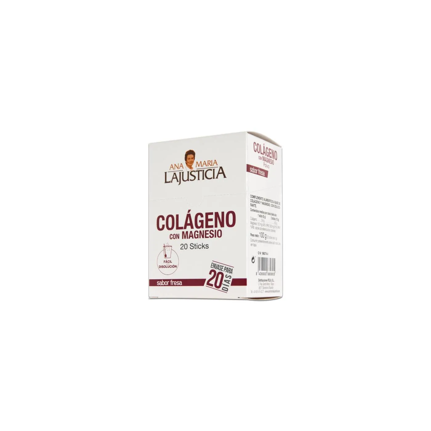 Colageno Magnesio Fresa 20 Sticks Lajusticia