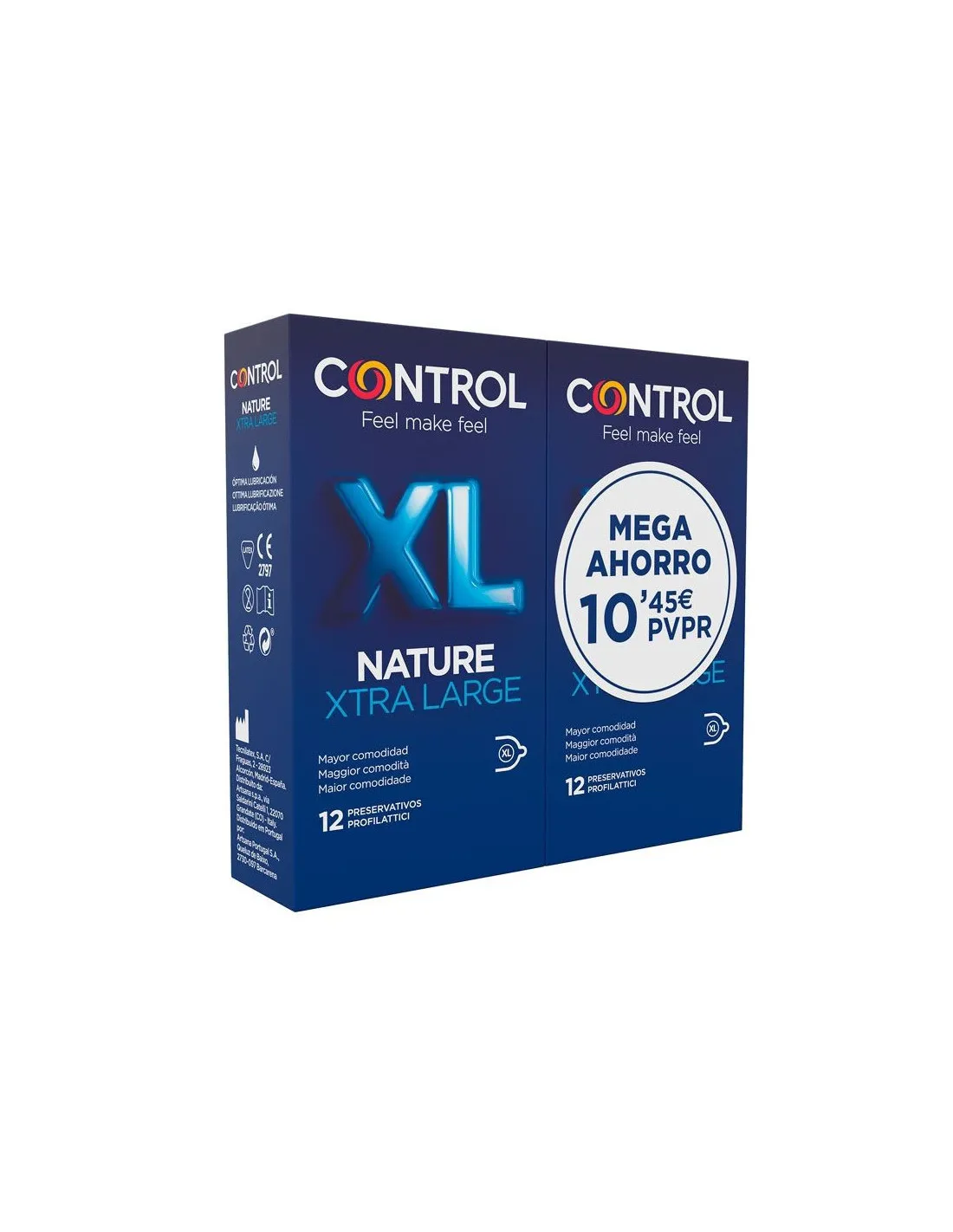 CONTROL DUPLO NATURE XL 2 x 12 PRESERVATIVOS