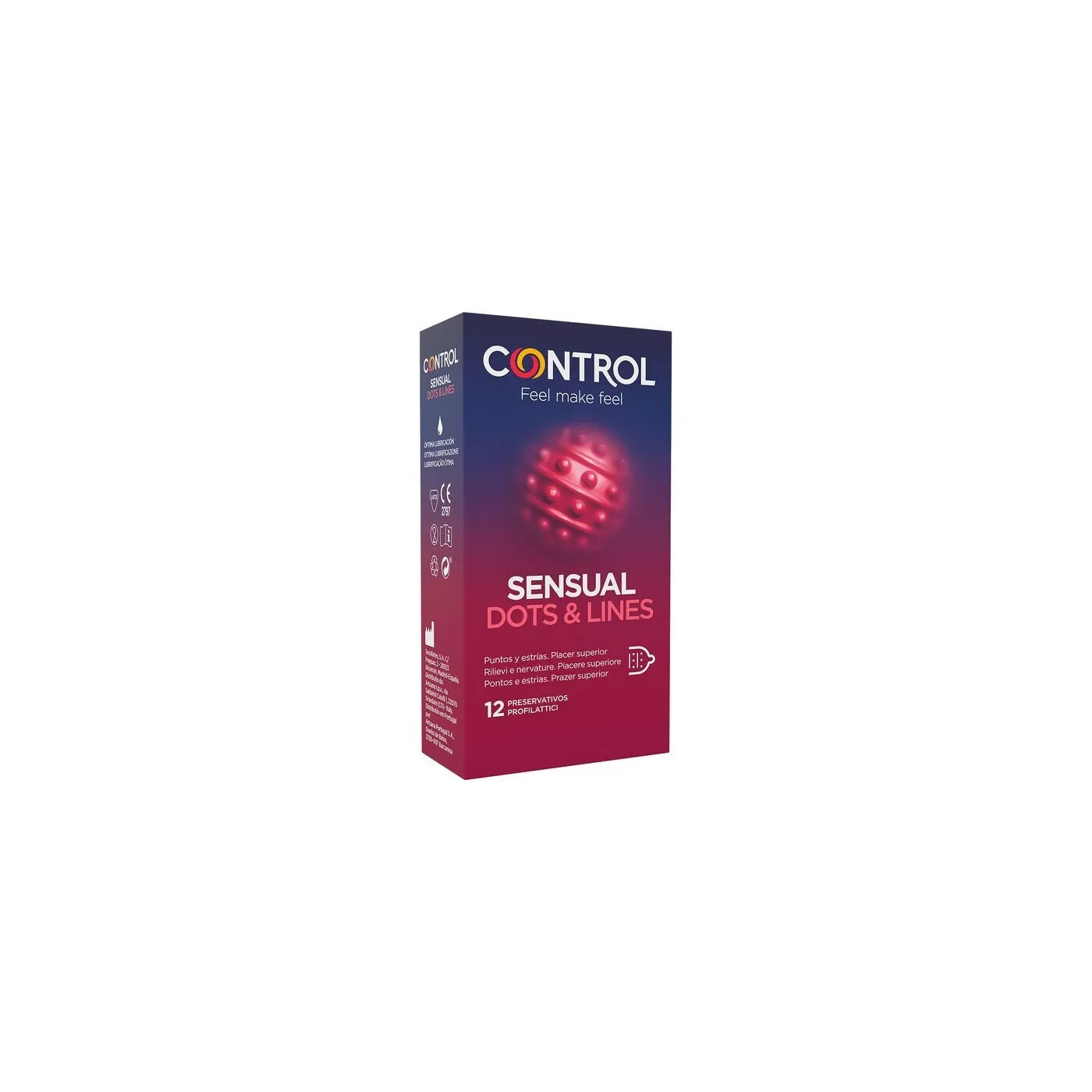 Control Preservativos Sensual Dots Lines 12 Uds