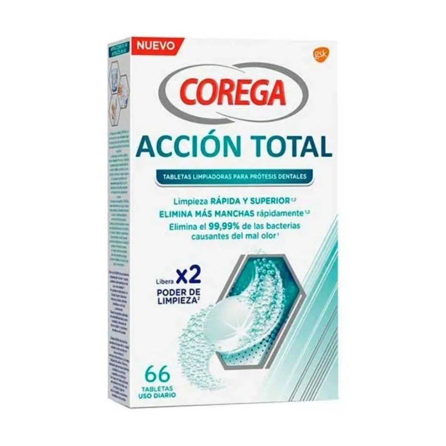 Corega Tabletas limpiadoras acción Total 66 Pastillas