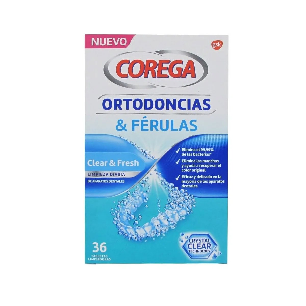 COREGA ORTODONCIAS & FERULAS 36 TABLETAS LIMPIAD