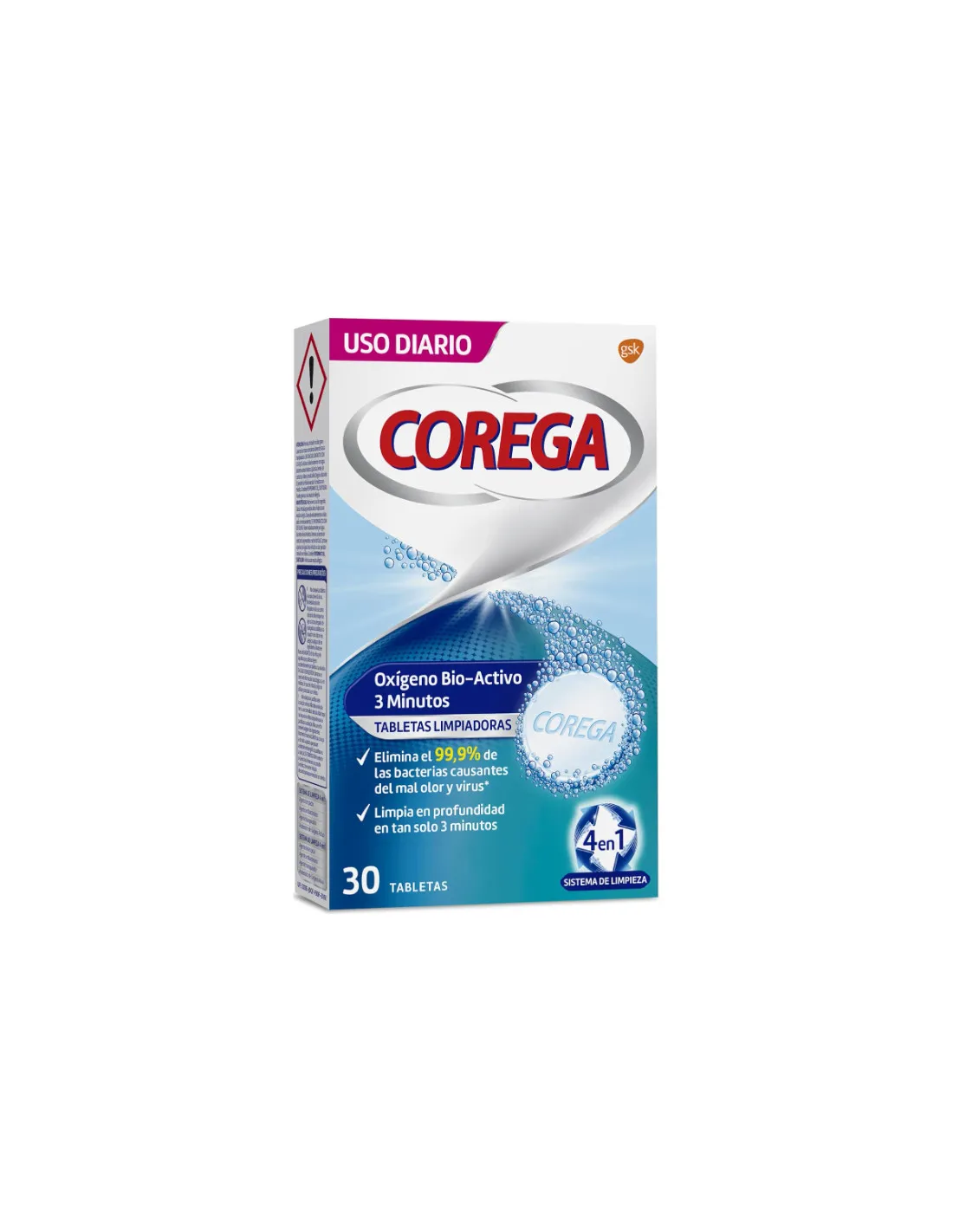 COREGA OXIGENO BIO ACTIVO LIMPIEZA PROTESIS DENTAL 30 TABLETAS