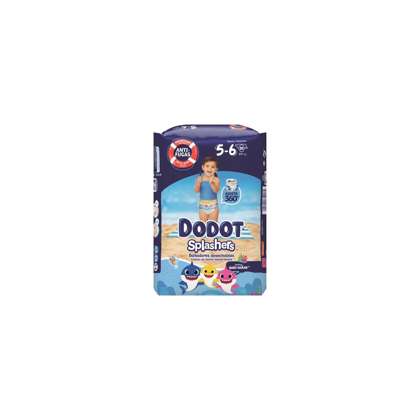 Dodot Splashers Talla 5 14kg 10 Uds