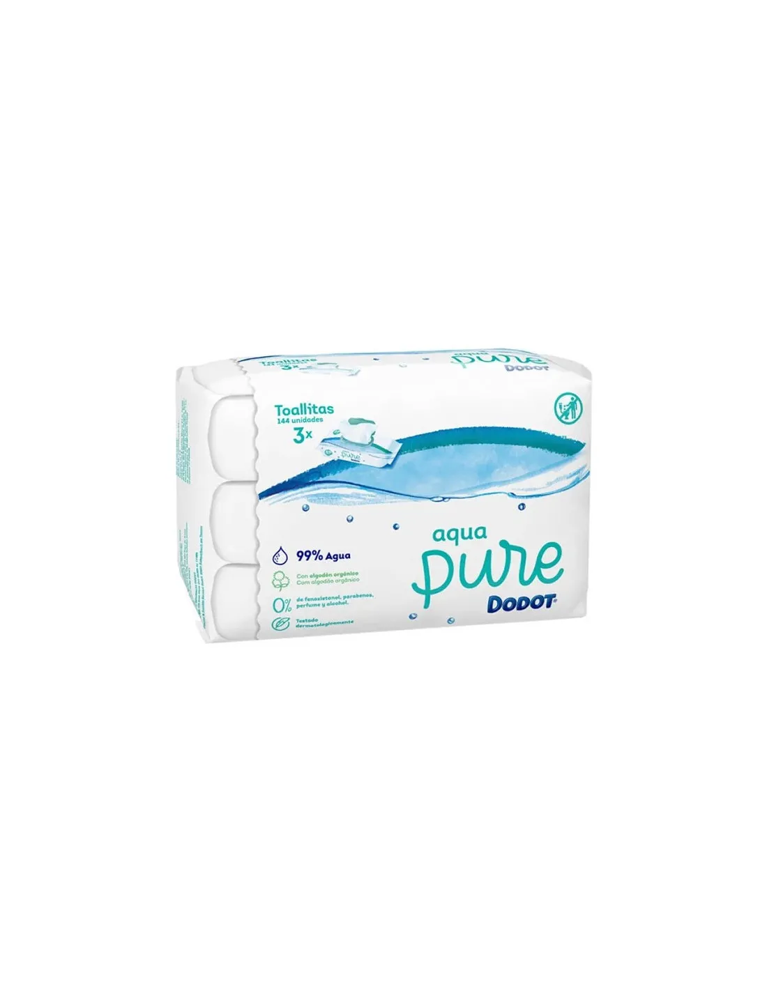 DODOT TOALLITAS AQUA PURE 144 UDS