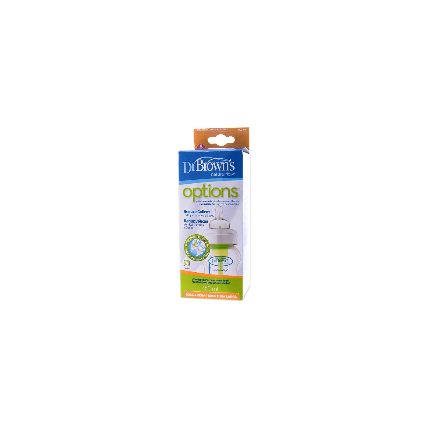 Dr Browns Options Biberon Boca Ancha 150 ml Verd